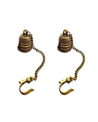The Advitya Brass Handcrafted Hanging Bell with Chain Pack of 2 2