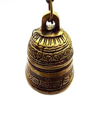 The Advitya Brass Handcrafted Hanging Bell with Chain Pack of 2 3