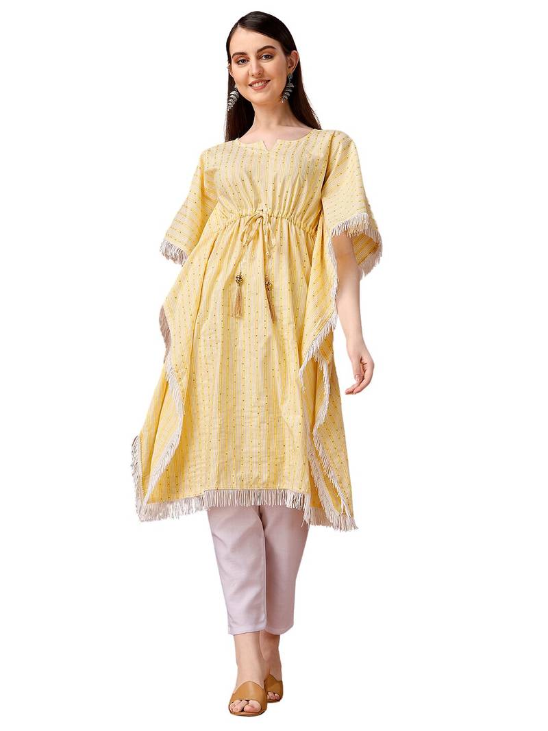 WILNERCROWN Stylish Premium Cotton Printed Kaftan Tops for Women & Girls for casual and Regular Wear