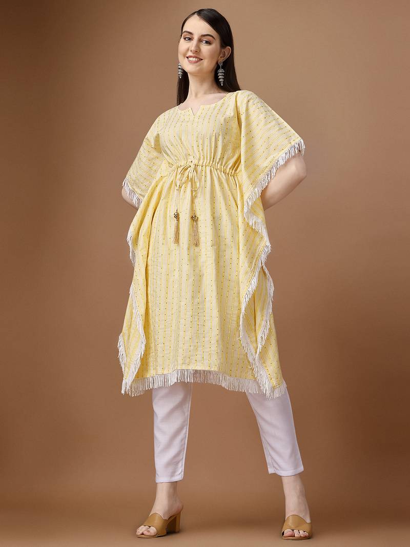 WILNERCROWN Stylish Premium Cotton Printed Kaftan Tops for Women & Girls for casual and Regular Wear