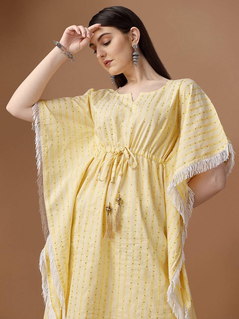 WILNERCROWN Stylish Premium Cotton Printed Kaftan Tops for Women & Girls for casual and Regular Wear