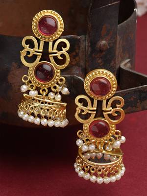 Sasha gold-toned  pink gold-plated classic jhumkas earrings 2