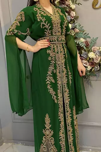 Sale!! Royal Fashion Dubai Beaded Kaftan Arabian Plus Size Party Fancy African Clothing Crystal Fancy Work Dresses
