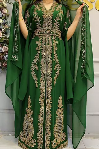 Sale!! Royal Fashion Dubai Beaded Kaftan Arabian Plus Size Party Fancy African Clothing Crystal Fancy Work Dresses
