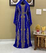 Royal Blue Georgette Zari Work Kaftan