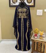 Sale!! Royal Fashion Black African Dubai Moroccan Beaded Kaftan Party Fancy Clothing Crystal Work Dresses
