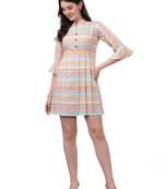 WILNERCROWN Floral Printed Cotton Flared Above Knee Length Dress for woment & girls.