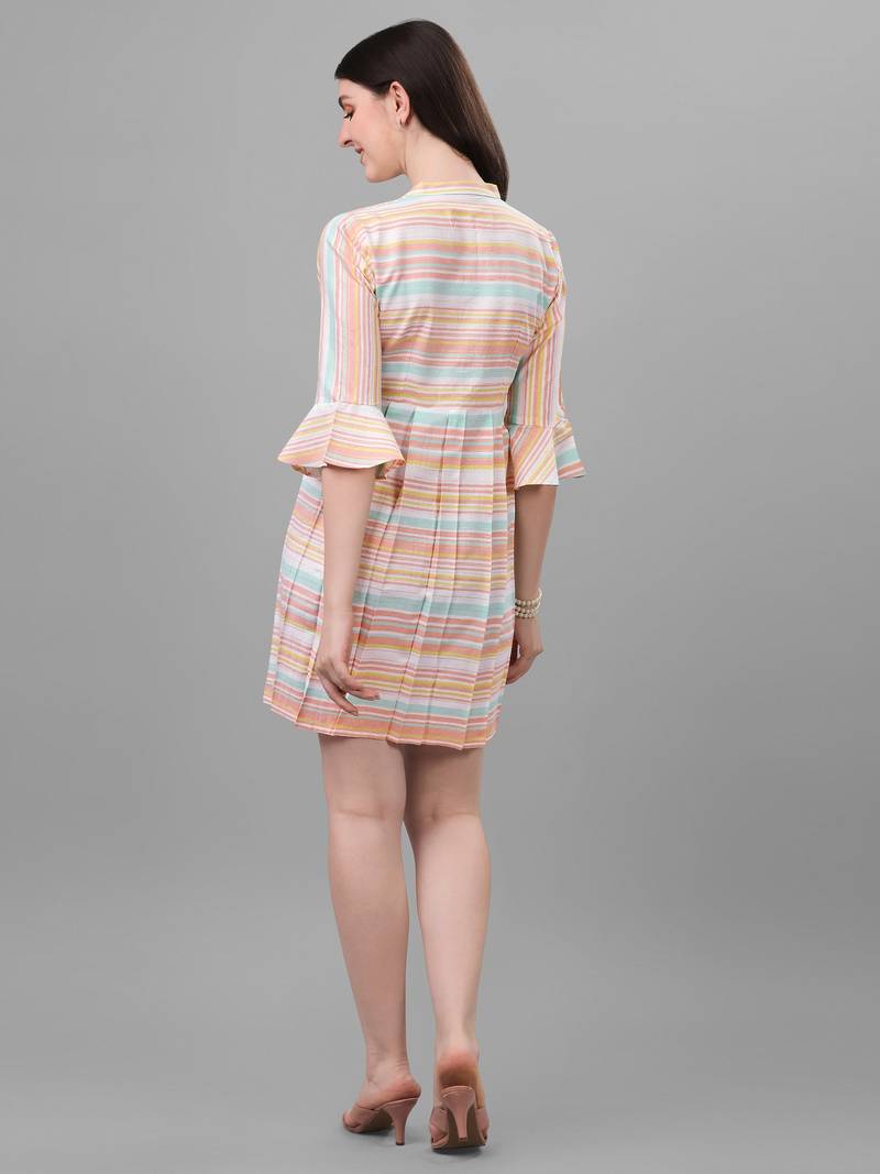 WILNERCROWN Floral Printed Cotton Flared Above Knee Length Dress for woment & girls.