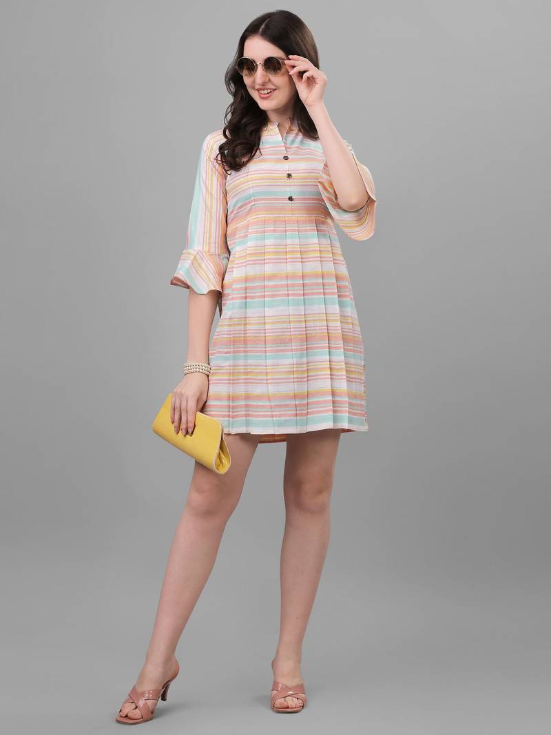 WILNERCROWN Floral Printed Cotton Flared Above Knee Length Dress for woment & girls.