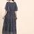 Fit & flared ruffled georgette butterfly sleeve maxi dress