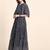Fit & flared ruffled georgette butterfly sleeve maxi dress