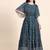 Fit & flared ruffled georgette butterfly sleeve maxi dress