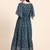 Fit & flared ruffled georgette butterfly sleeve maxi dress