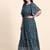 Fit & flared ruffled georgette butterfly sleeve maxi dress