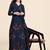 Angrakha style paisley printed flared maxi gown