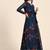 Angrakha style paisley printed flared maxi gown