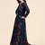 Angrakha style paisley printed flared maxi gown