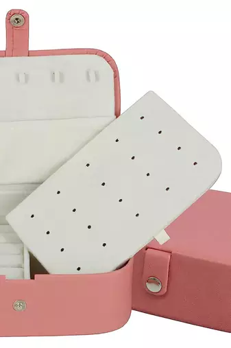 Atorakushon pu leather makeup organizer box set for women and girls for cosmetic travel storage vanity box  peach