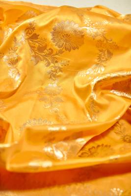 Panchaamrit Self Design, Woven, Floral Print Faux Banarasi Silk Blend, Jacquard Saree 3