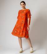 Orange printed lisa dress