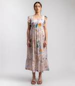 Multicolor printed lily dress