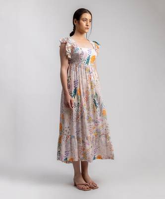 Multicolor printed lily dress 4