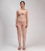 Pastel pink maria pant set