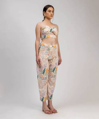 Multicolor printed maria pant set 3