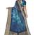 Blue shibori print organza womens saree with blouse
