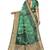 Green shibori print organza womens saree with blouse