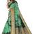 Green shibori print organza womens saree with blouse