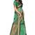 Green shibori print organza womens saree with blouse