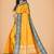 Yellow cotton silk woven womens paithani saree with blouse