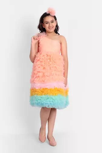 Tilism baby peach net dress
