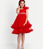 Tilism baby net one shoulder dress