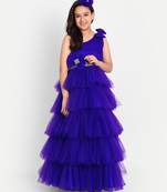 Tilism baby net royal blue layred dress