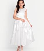 Tilism baby satine net white up down dress