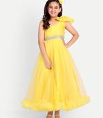 Tilism baby net yellow one shoulder gown dress