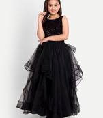 Tilism baby net black gown dress