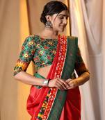 Red Patola Saree With Blouse