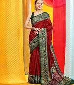 Beige Patola Saree With Blouse