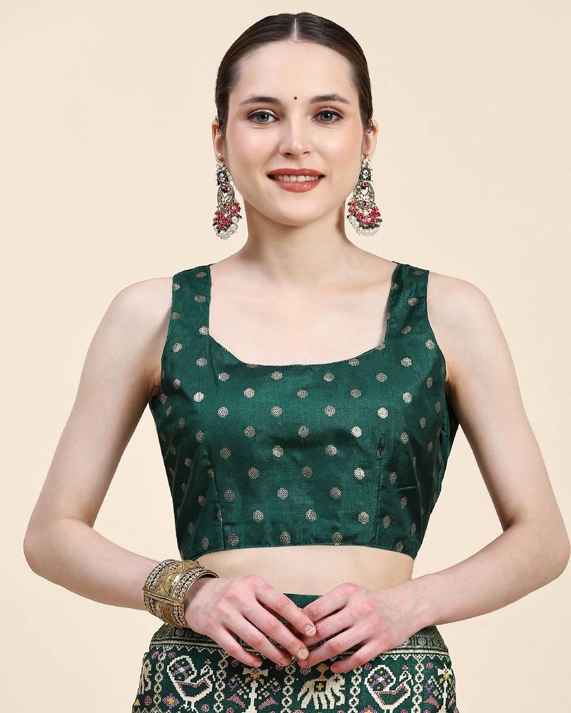 Beige Patola Saree With Blouse