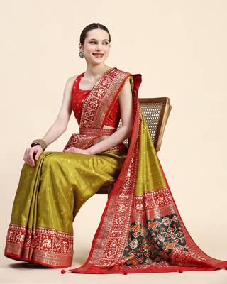 Peach Kanji Varam Saree With Blouse 3