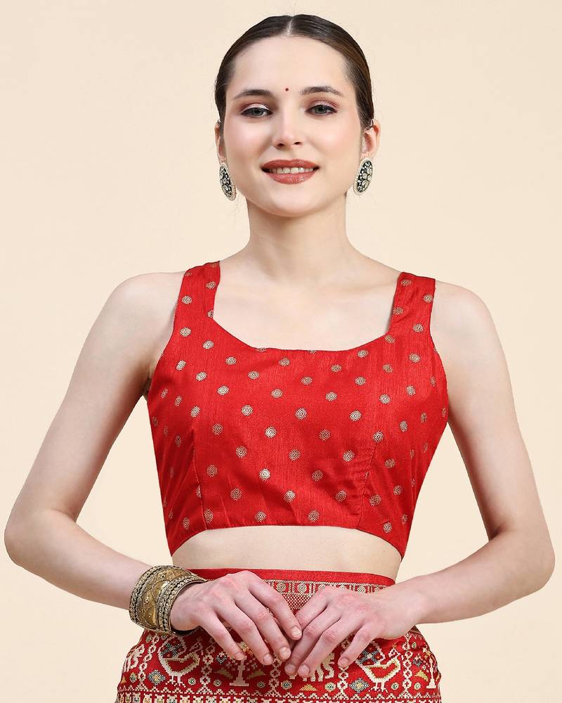 Peach Kanji Varam Saree With Blouse