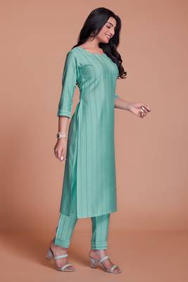 Sky blue color viscos kurti pant 3