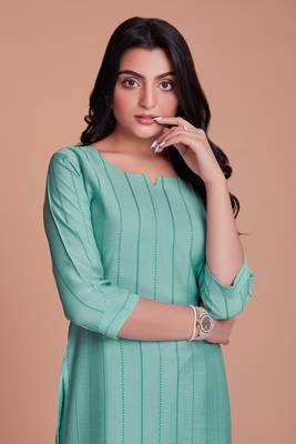 Sky blue color viscos kurti pant 4