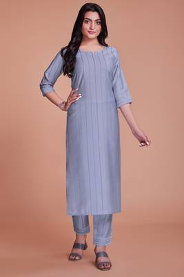 Purple color viscos kurti pant 1