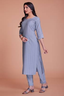 Purple color viscos kurti pant 2