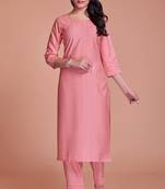 Baby pink color viscos kurti pant