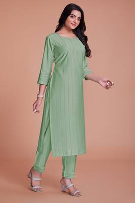 Pista green color viscos kurti pant 3